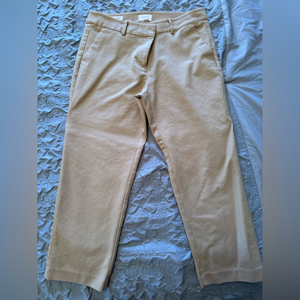 LOFT Outlet Women's Tan Cropped Pants